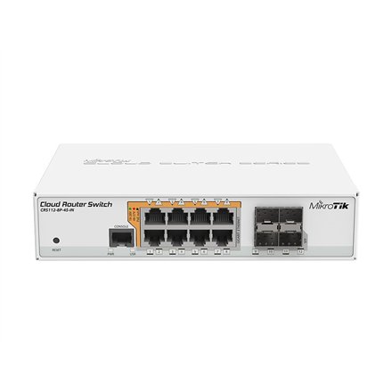 MikroTik , Cloud Router Switch CRS112-8P-4S-IN , Web managed , Desktop , Gigabit Ethernet (copper) ports quantity 8 , SFP ports quantity 4
