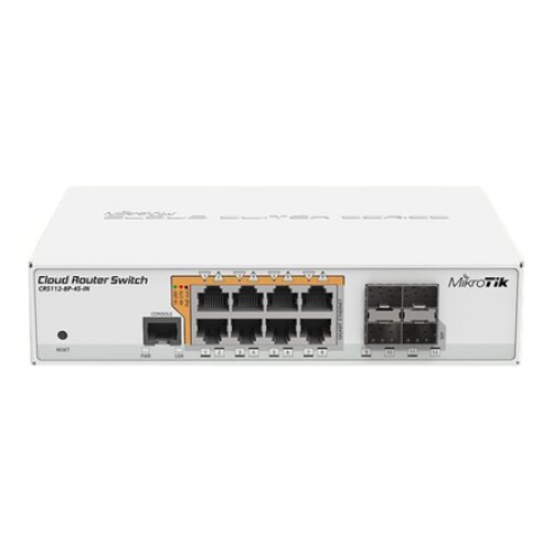 MikroTik , Cloud Router Switch CRS112-8P-4S-IN , Web managed , Desktop , Gigabit Ethernet (copper) ports quantity 8 , SFP ports quantity 4