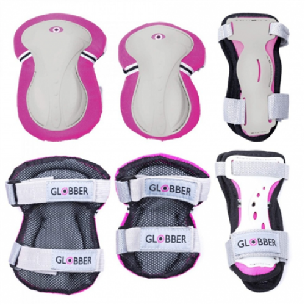 GLOBBER elbow and knee pads PROTECTIVE JUNIOR DEEP PINK XS RANGE B ( 25-50KG ),541-110 , Globber