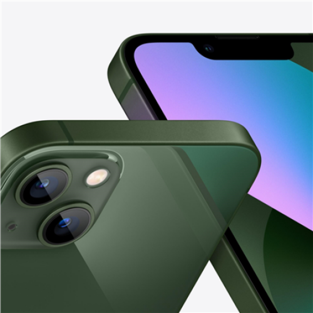 Apple , iPhone 13 , Green , 6.1 , Super Retina XDR OLED , 1170 x 2532 pixels , Apple , A15 Bionic , Internal RAM 4 GB , 256 GB , Dual SIM , Nano-SIM , 3G , 4G , 5G , Main camera 12+12 MP , Secondary camera 12 MP , iOS , 15 , 3240 mAh