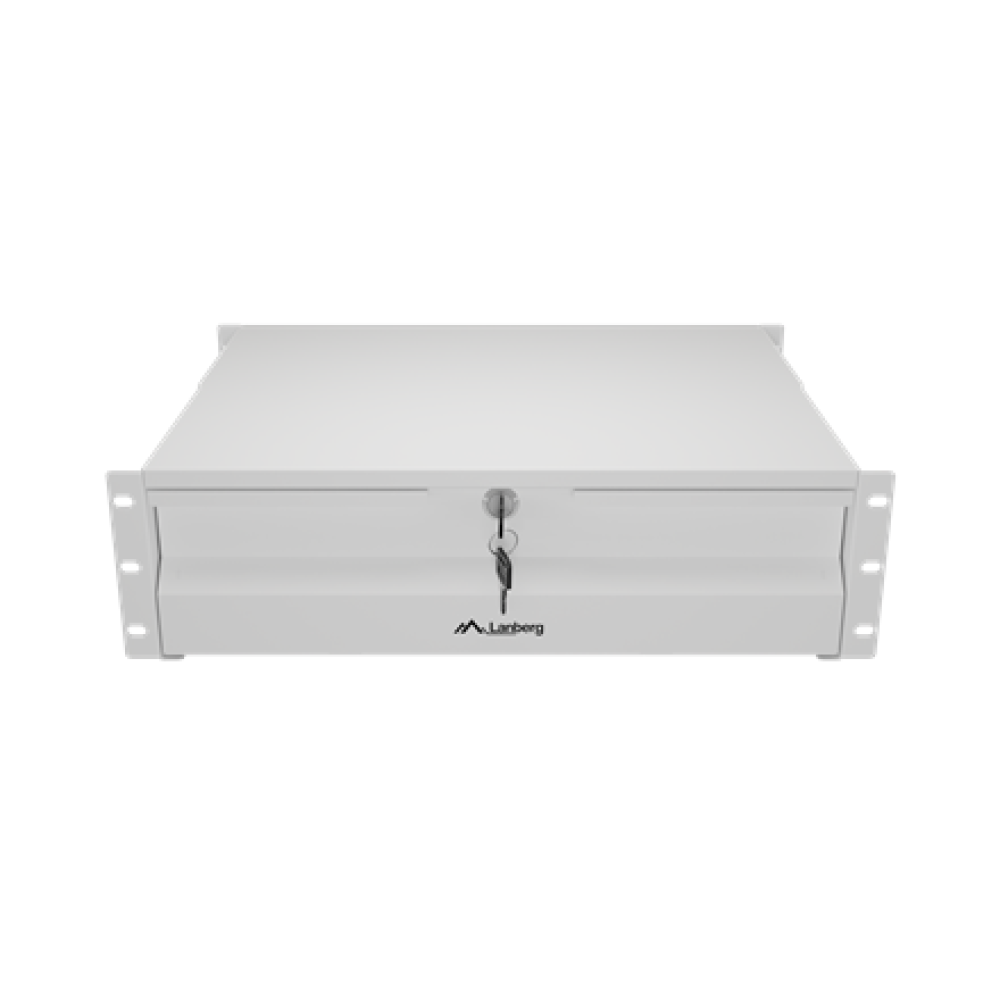 Lanberg AK-2003-S , 19 Drawer 3U, max load capacity up to 90 kg, 4 point assembly , 48.26 x 36 x 13.2 cm , Grey