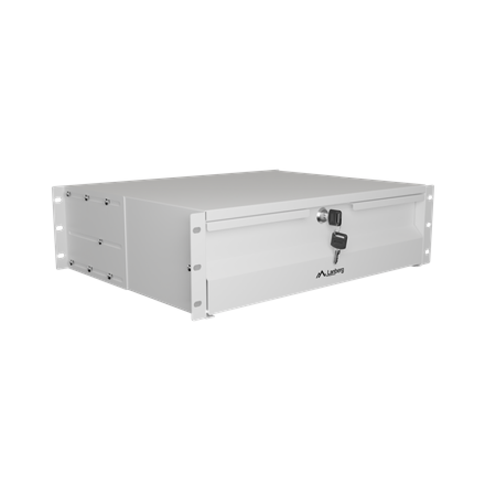 Lanberg AK-2003-S , 19 Drawer 3U, max load capacity up to 90 kg, 4 point assembly , 48.26 x 36 x 13.2 cm , Grey