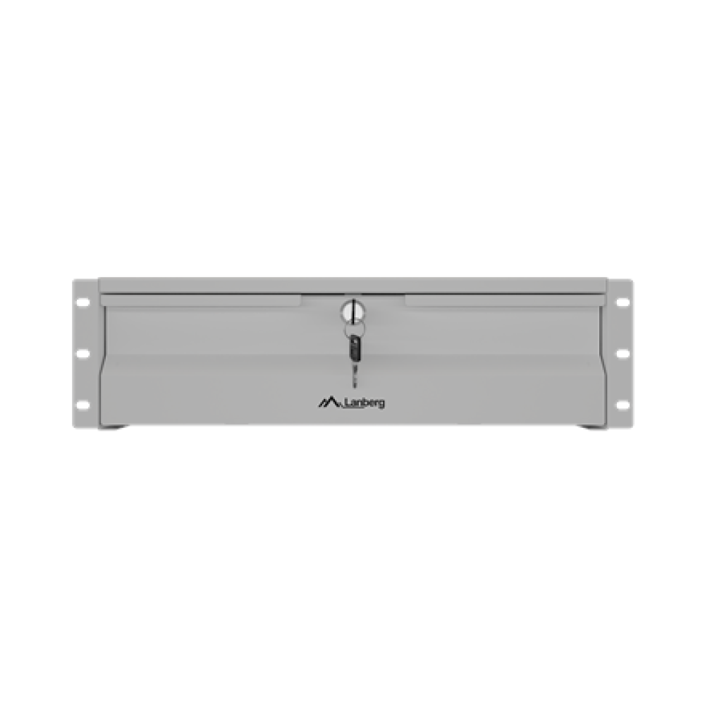 Lanberg AK-2003-S , 19 Drawer 3U, max load capacity up to 90 kg, 4 point assembly , 48.26 x 36 x 13.2 cm , Grey