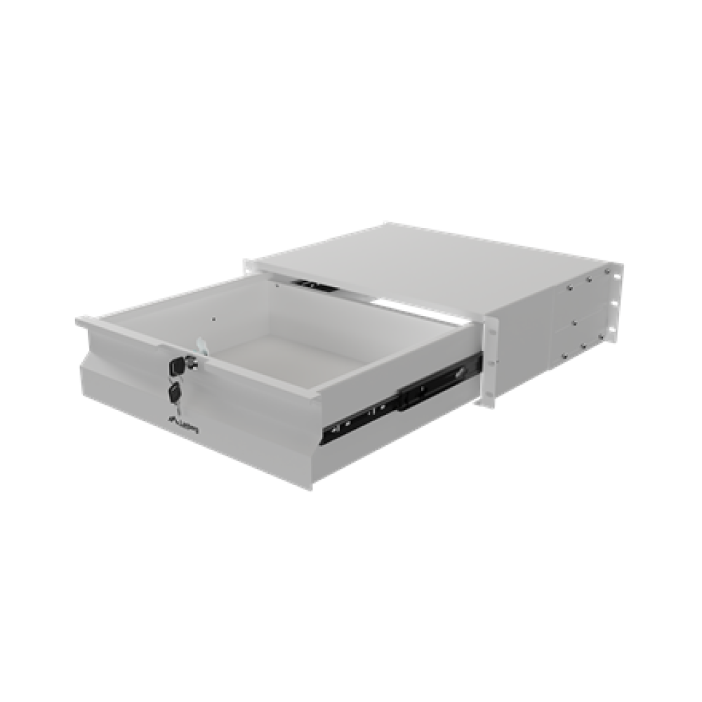 Lanberg AK-2003-S , 19 Drawer 3U, max load capacity up to 90 kg, 4 point assembly , 48.26 x 36 x 13.2 cm , Grey