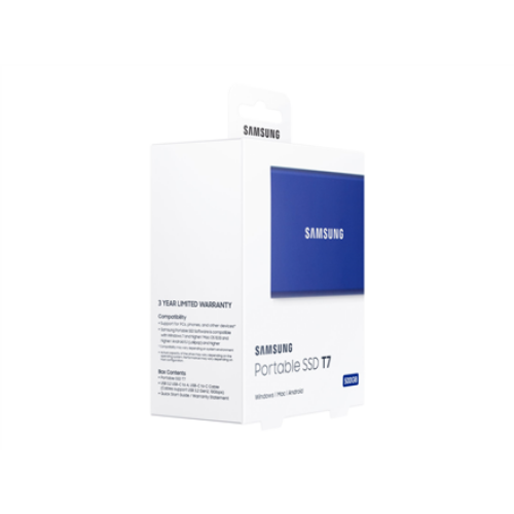 Samsung MU-PC500H/WW Portable SSD T7 500GB Portable SSD , T7 , 500 GB , N/A , USB 3.2 , Blue