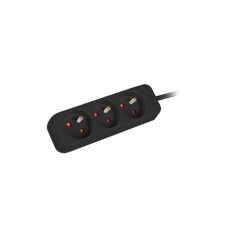 Lanberg Cable Power Strip, 3X French Outlets Quality-Grade Copper, 1.5 m , PS0-03E-0150-BK
