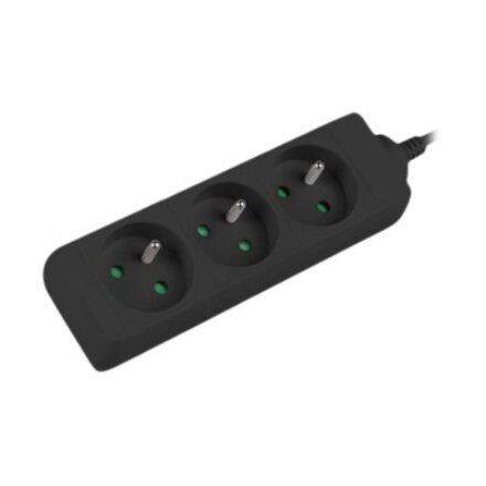 Lanberg Cable Power Strip, 3X French Outlets Quality-Grade Copper, 1.5 m , PS0-03E-0150-BK