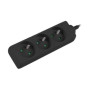 Lanberg Cable Power Strip, 3X French Outlets Quality-Grade Copper, 1.5 m , PS0-03E-0150-BK