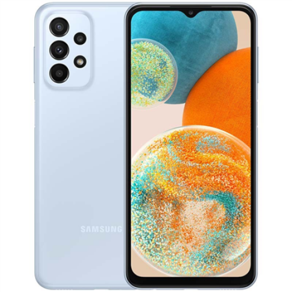 Samsung , Galaxy , A23 5G (A236) , Blue , 6.6 , PLS LCD , Qualcomm SM6375 , Snapdragon 695 5G (6 nm) , Internal RAM 4 GB , 128 GB , Dual SIM , Nano-SIM , 4G , 5G , Main camera 50+5+2+2 MP , Secondary camera 8 MP , Android , 12 , 5000 mAh