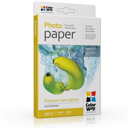 ColorWay Photo Paper, 50 sheets , Premium Semi-Glossy , 255 g/m² , 10x15
