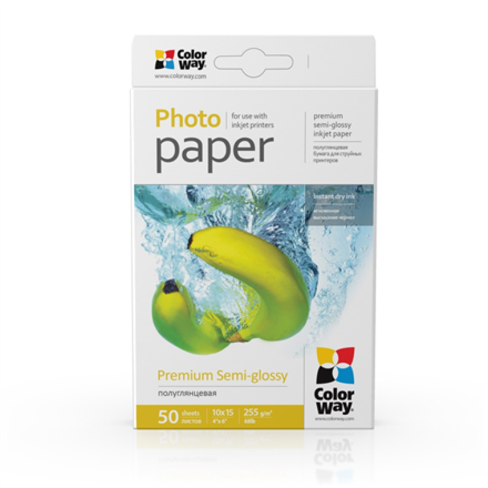 ColorWay Photo Paper, 50 sheets , 255 g/m² , 10x15 , Premium Semi-Glossy