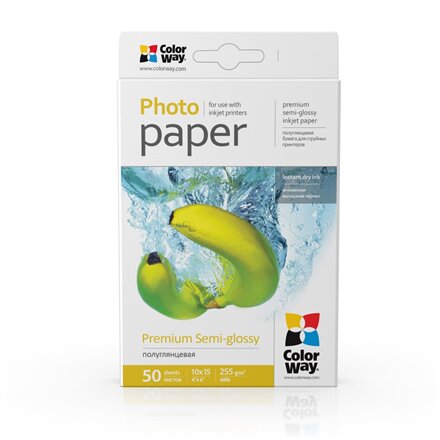 ColorWay Photo Paper, 50 sheets , Premium Semi-Glossy , 255 g/m² , 10x15