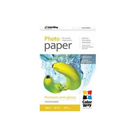 ColorWay Photo Paper, 50 sheets , Premium Semi-Glossy , 255 g/m² , 10x15