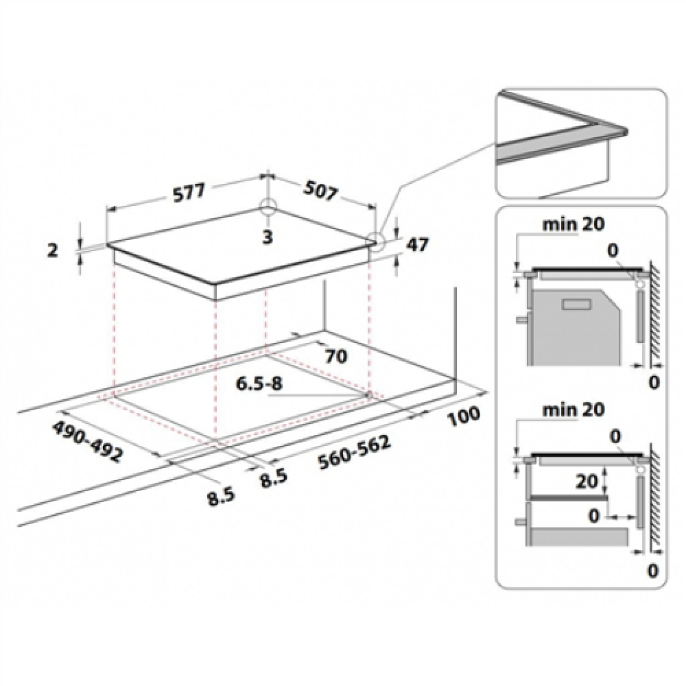 Hotpoint Hob HR 642 X CM Vitroceramic, Number of burners/cooking zones 4, Touch, Timer, Black