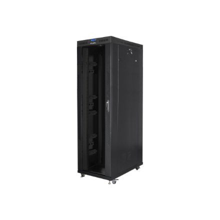 Lanberg , Rack cabinet 19 free-standing 42U/800x1200 (flat pack) with glass door, LCD , FF01-8242-12BL , Black