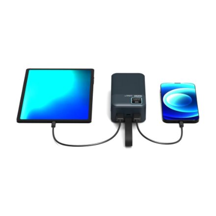 PORT CONNECT External USB-C battery integrated lamp , 30000 mAh , Blue