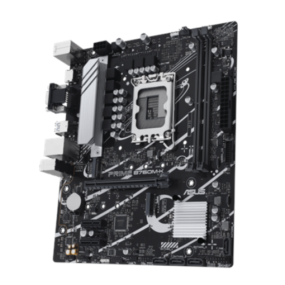 Asus PRIME B760M-K Processor family Intel, Processor socket LGA1700, DDR5 DIMM, Memory slots 2, Supported hard disk drive interfaces SATA, M.2, Number of SATA connectors 4, Chipset Intel B760, mATX