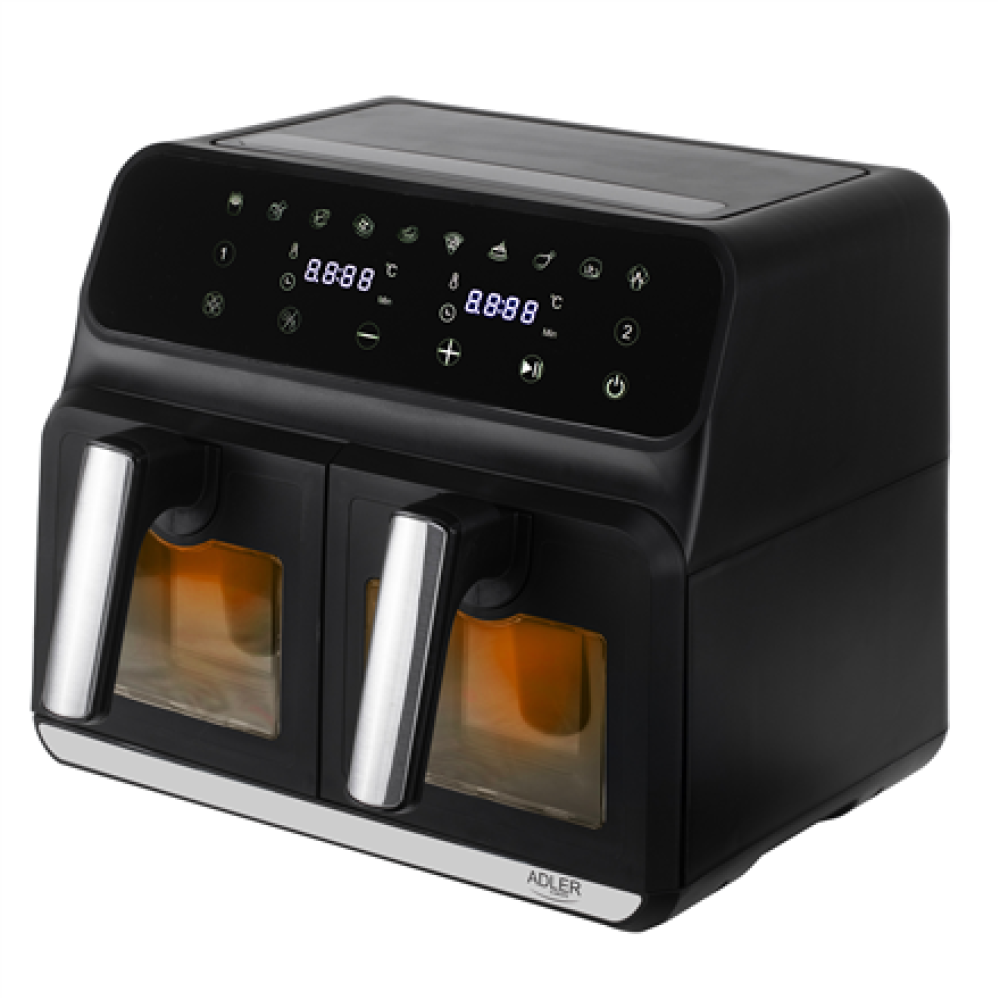 Adler Dual Air Fryer Oven , AD 6315 , Power 1700 W , Capacity 8 L , Convection , Black