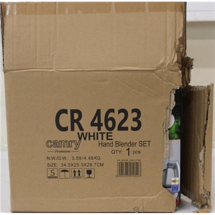 SALE OUT. CAMRY CR 4623w Hand blender set, 1600 W. DAMAGED PACKAGING , SALE OUT. , Camry DAMAGED PACKAGING