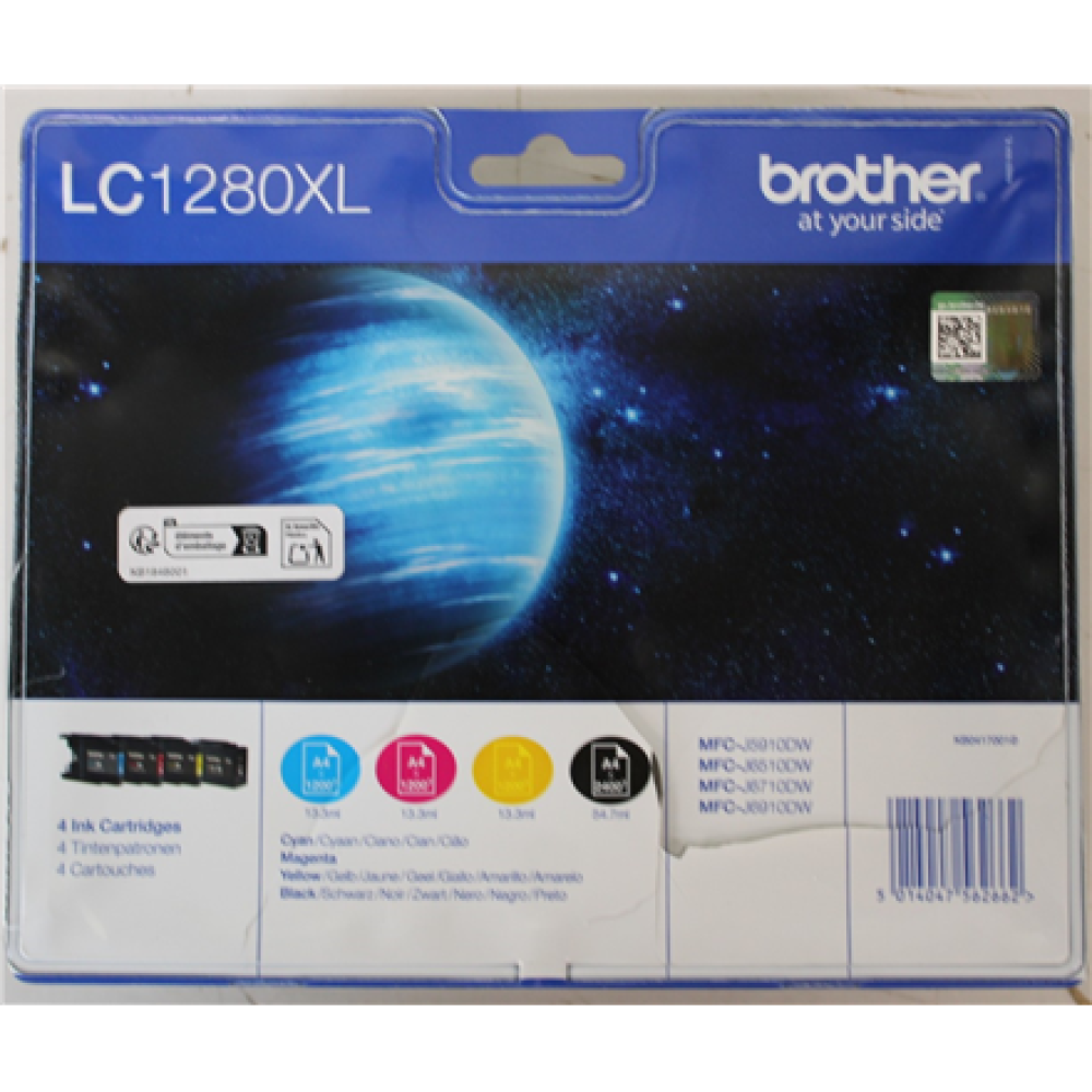 SALE OUT. Brother LC1280XL Multipack Ink Cartridge C/M/Y/BK , Brother Multipack , LC1280XL , Ink Cartridge , Magenta, Cyan, Yellow, Black , DAMAGED PACKAGING