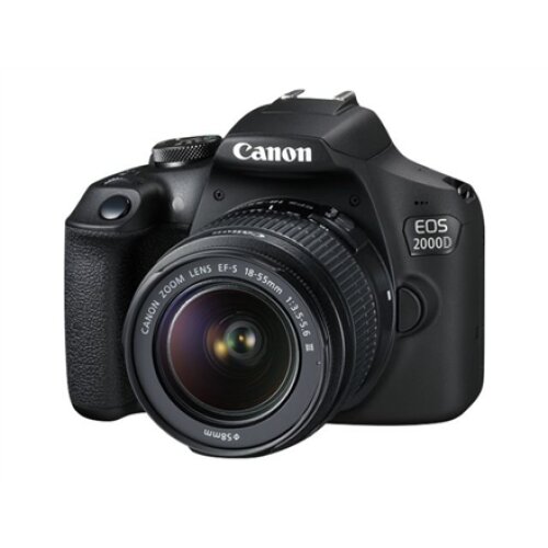 Canon , EOS , 2000D 18-55 III EU26 , SLR Camera Kit , Megapixel 24.1 MP , ISO sensitivity (max) 12800 , Display diagonal 3.0 , Wi-Fi , Video recording , APS-C , Black