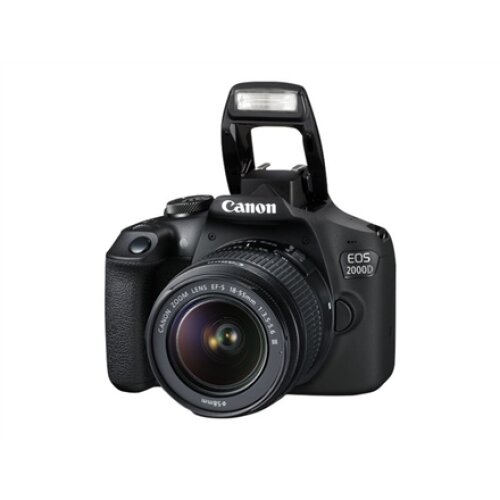 Canon , EOS , 2000D 18-55 III EU26 , SLR Camera Kit , Megapixel 24.1 MP , ISO sensitivity (max) 12800 , Display diagonal 3.0 , Wi-Fi , Video recording , APS-C , Black