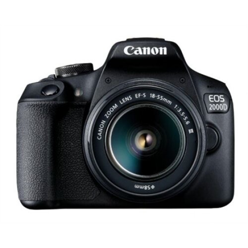 Canon , EOS , 2000D 18-55 III EU26 , SLR Camera Kit , Megapixel 24.1 MP , ISO sensitivity (max) 12800 , Display diagonal 3.0 , Wi-Fi , Video recording , APS-C , Black
