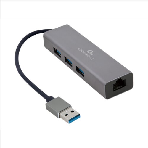 Cablexpert , USB AM Gigabit network adapter with 3-port USB 3.0 hub , A-AMU3-LAN-01