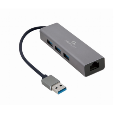 Cablexpert , USB AM Gigabit network adapter with 3-port USB 3.0 hub , A-AMU3-LAN-01