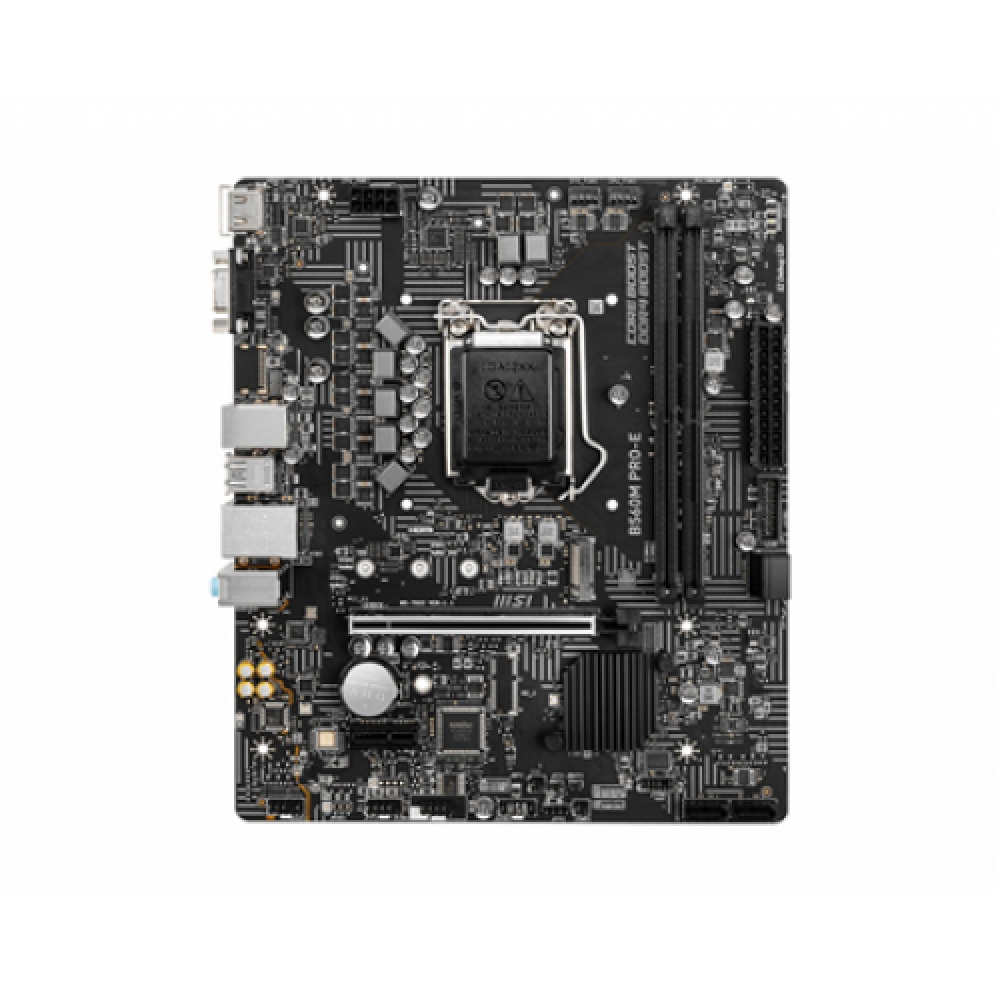 MSI B560M PRO-E Processor family Intel Processor socket LGA1200 DDR4 DIMM Memory slots 2 Supported hard disk drive interfaces SATA, M.2 Number of SATA connectors 4 Chipset Intel B560 MATX