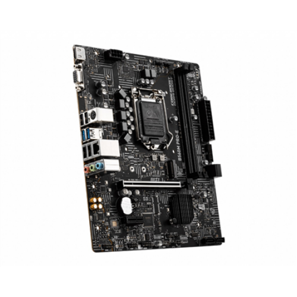 MSI B560M PRO-E Processor family Intel Processor socket LGA1200 DDR4 DIMM Memory slots 2 Supported hard disk drive interfaces SATA, M.2 Number of SATA connectors 4 Chipset Intel B560 MATX