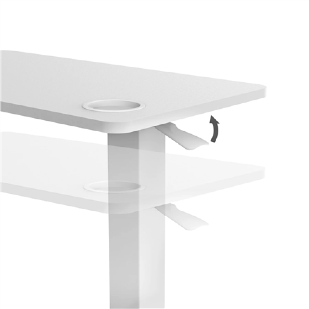Up Up Forseti Adjustable Height Table, White , Brother