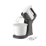 TEFAL , HT464138 PrepMix+ , Hand Mixer , 500 W , Number of speeds 5 , Turbo mode , White/Grey