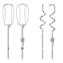 TEFAL , HT464138 PrepMix+ , Hand Mixer , 500 W , Number of speeds 5 , Turbo mode , White/Grey