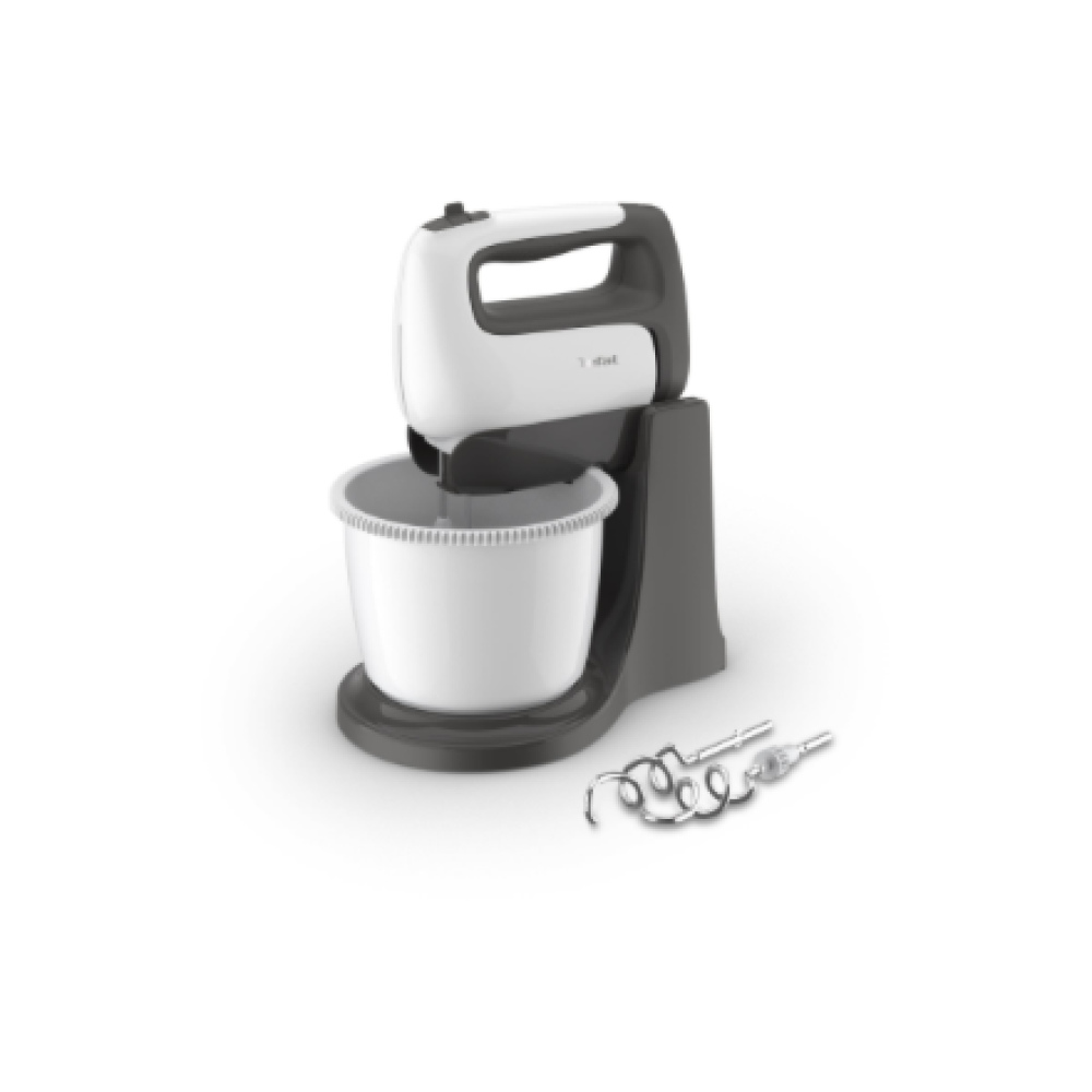 TEFAL , HT464138 PrepMix+ , Hand Mixer , 500 W , Number of speeds 5 , Turbo mode , White/Grey
