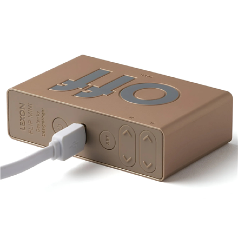 LEXON , Flip Mini Dual-Sided Alarm Clock , LR158D1 , USB connectivity