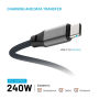 Fixed , Magnetic Braided Cable USB-C/USB-C, USB 2.0, Gray , FIXDBM-CC12-GR