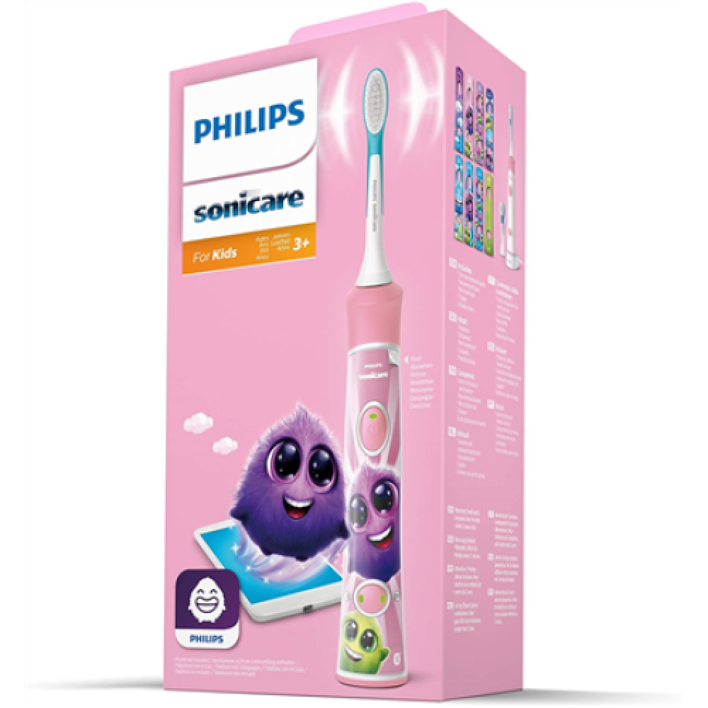 Philips , Electric toothbrush , HX6352/42 , Rechargeable , For kids , Number of brush heads included 2 , Number of teeth brushing modes 2 , Sonic technology , Pink
