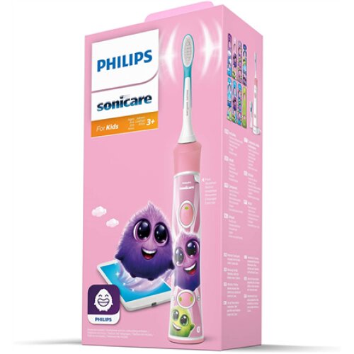 Philips , Electric toothbrush , HX6352/42 , Rechargeable , For kids , Number of brush heads included 2 , Number of teeth brushing modes 2 , Sonic technology , Pink