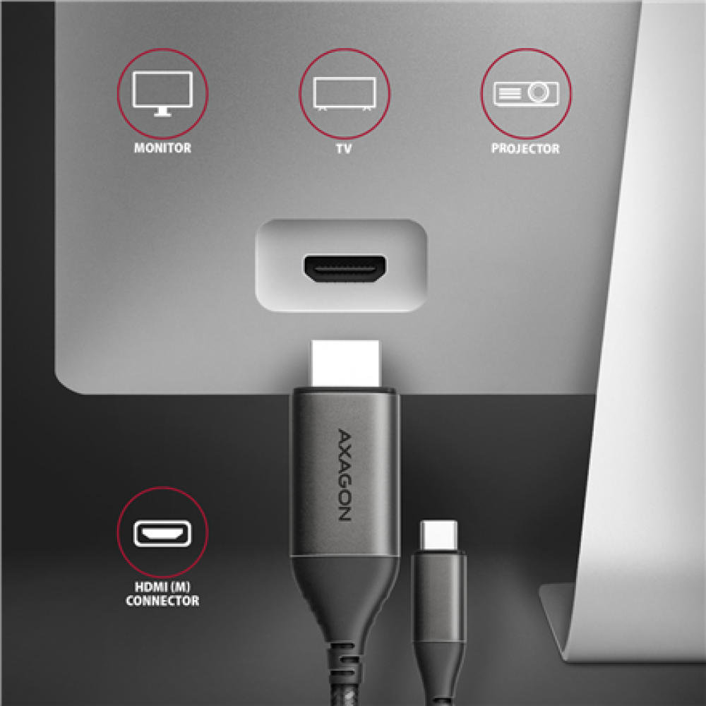 AXAGON , Active converter , USB-C to HDMI , 1.8 m