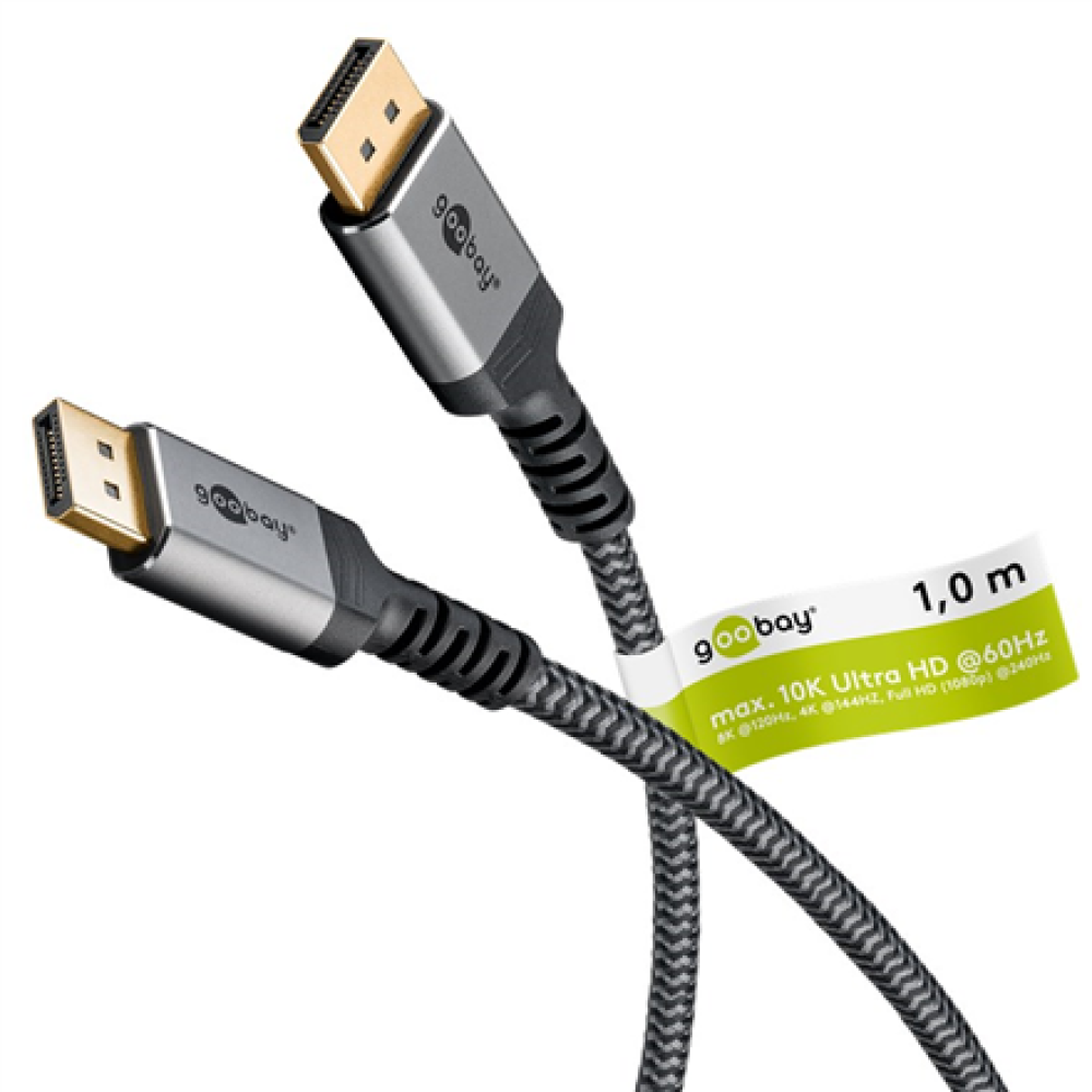 Goobay DisplayPort Cable 2.0/2.1, 80 Gbit/s , 75684 , DisplayPort to DisplayPort