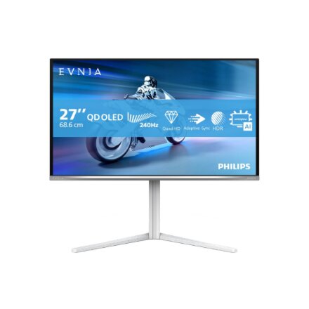 Philips , 27M2N6501L/00 , 27 , QD-OLED , 16:9 , 240 Hz , 0.03 ms , 2560 x 1440 pixels , 400 cd/m² , HDMI ports quantity 2 , White