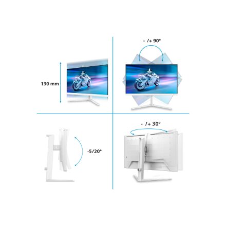 Philips , 27M2N6501L/00 , 27 , QD-OLED , 16:9 , 240 Hz , 0.03 ms , 2560 x 1440 pixels , 400 cd/m² , HDMI ports quantity 2 , White