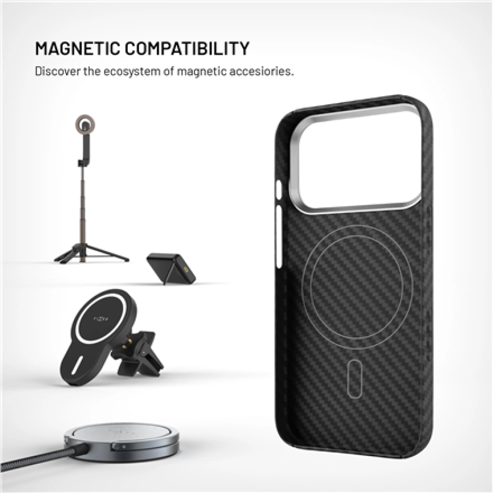 Fixed Back cover , Apple , iPhone 17 , Aramid fibers , Black , MagVelar with MagSafe