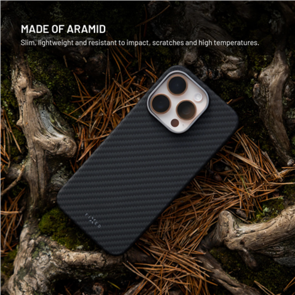 Fixed Back cover , Apple , iPhone 17 , Aramid fibers , Black , MagVelar with MagSafe