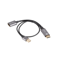 Lanberg HDMI (M) to Displayport (F) Adapter 4K on cable 20cm, Silver , AD-HD-DP-02 Lanberg HDMI (M) to Displayport (F) Adapter 4K on cable 20cm, Silver , AD-HD-DP-02