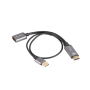 Lanberg HDMI (M) to Displayport (F) Adapter 4K on cable 20cm, Silver , AD-HD-DP-02
