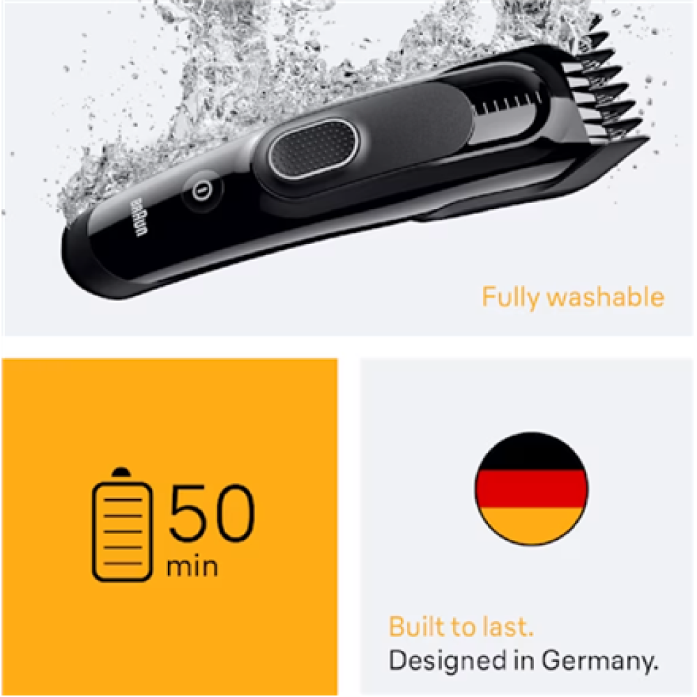 Braun Hair Clipper , HC5510 Series 5 , Cordless , Number of length steps 9 , Black