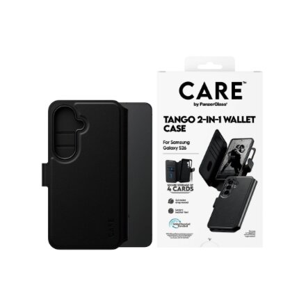 CARE by PanzerGlass Tango 2-in-1 Wallet Case w. Qi Samsung New Galaxy S26 , PanzerGlass