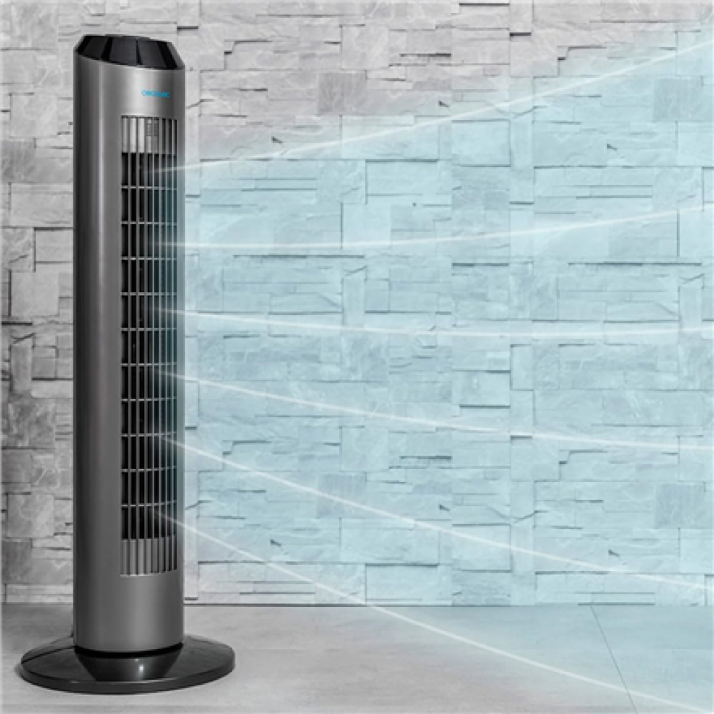 Cecotec EnergySilence 8190 Skyline Ionic , Tower Fan , Stand Fan , 60 W , Diameter 29 cm , Number of speeds 3 , Oscillation , Timer , Remote control , Grey